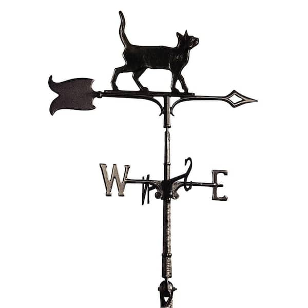 Whitehall Products 30 in. Black Standing Tiger Cat Weathervane