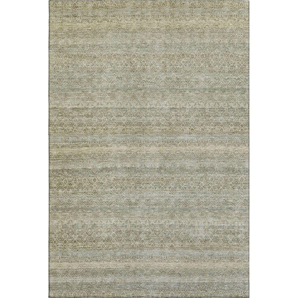 Mayfield Premium Machine Washable Abstract AMF2105 Linen 3 ft. x 4 ft. Area Rug