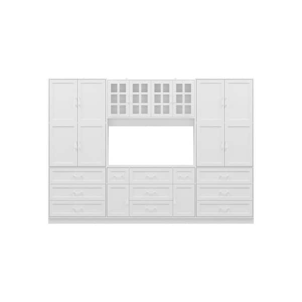 ふふ FUFU&GAGA White 33.5 in. H Accent Cabinet with 3-Adjustable
