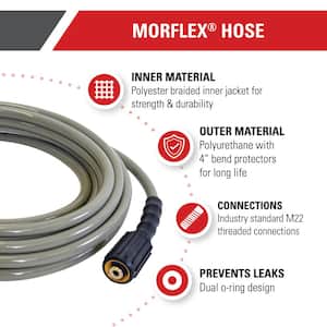 MorFlex 5/16 in. x 50 ft. Replacement/Extension Hose with M22 Connections for 3700 PSI Cold Water Pressure Washers