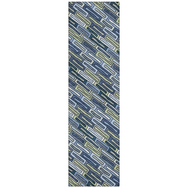 Chantille Machine Washable Indoor/Outdoor Abstract ACN3055 Baltic 2 ft. x 7 ft. Runner Rug