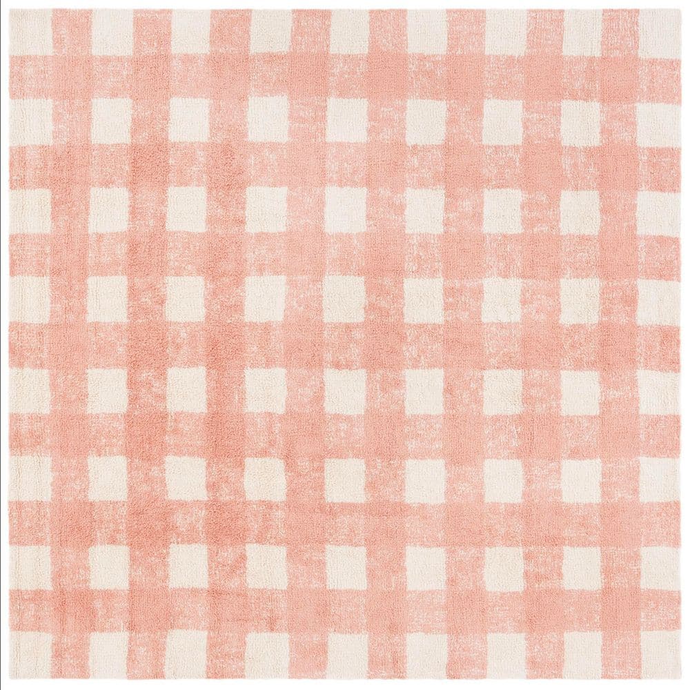 Easy Care 6 ft. x 6 ft. Ivory/Rust Solid Lattice Grid Square Area Rug price history on PriceWatchPro