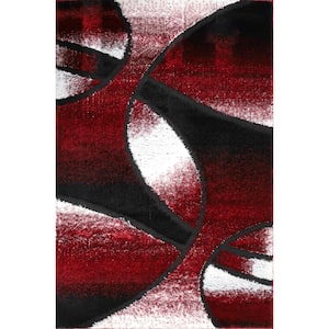 Maybelle Red Shag 4 ft. x 6 ft. Area Rug