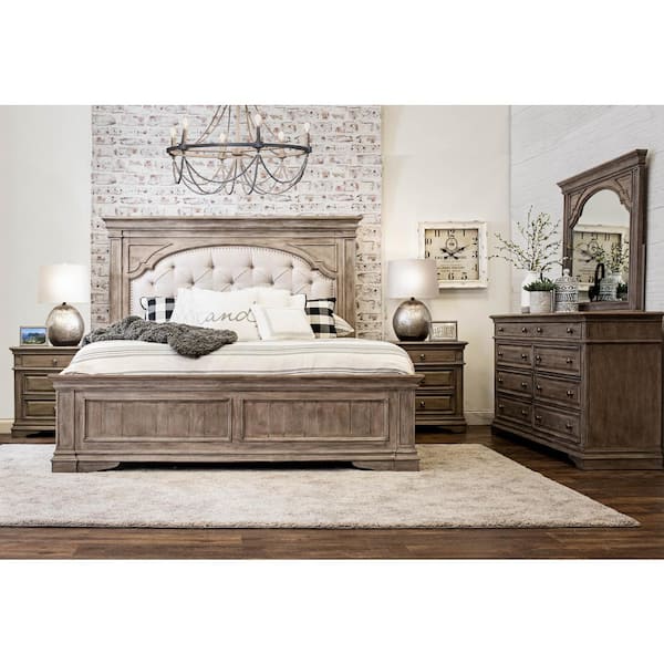 Steve Silver Highland Park Driftwood King Panel Bed HP900KBD - The