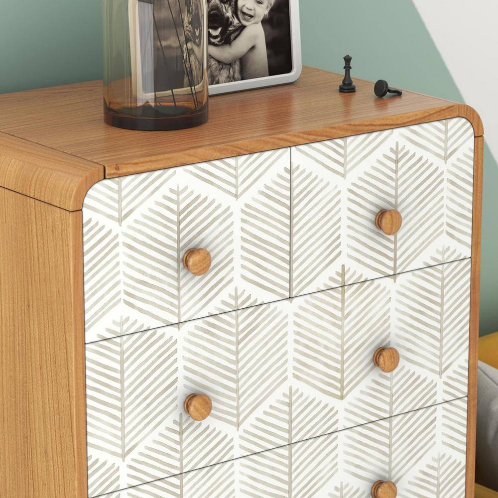Beige and White Geometric Self-Adhesive Vinyl Wallpaper