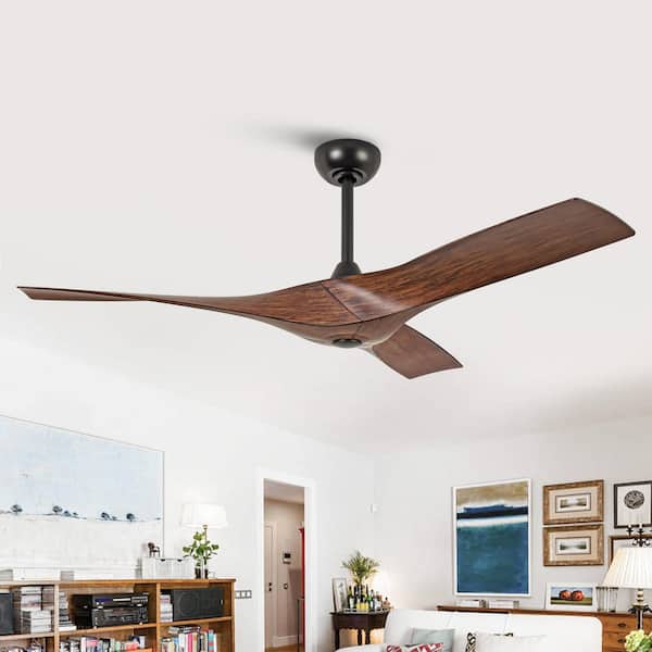 brother - mashumaro616 Parrot Uncle 52 in. Modern Black Downrod Ceiling Fan with 6
