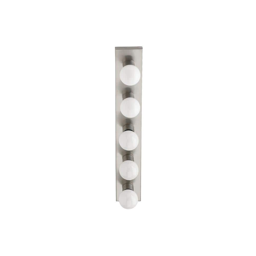 Brushed Stainless Steel 5-Light Dimmable Vanity Fixture