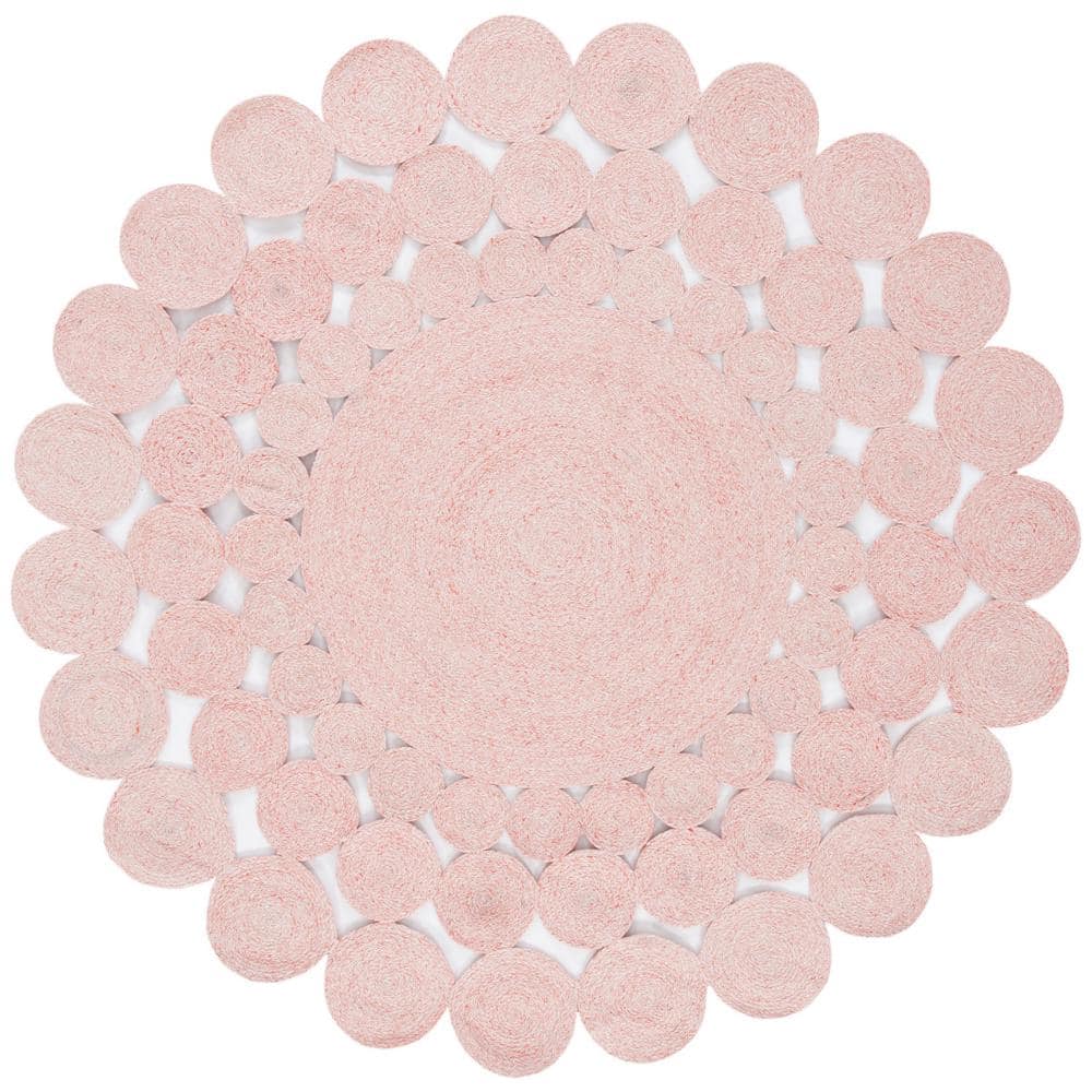 Cape Cod Pink 4 ft. x 4 ft. Braided Circles Round Area Rug price history on PriceWatchPro