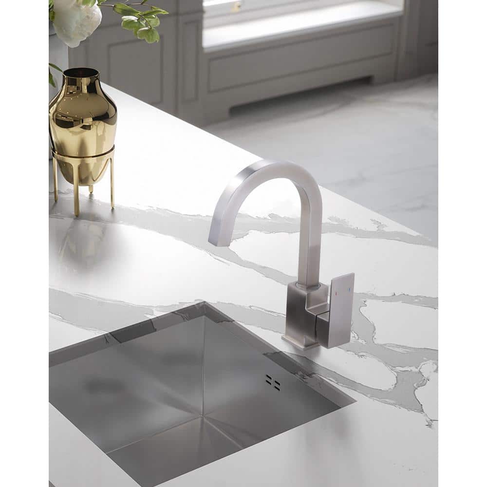 Brushed Nickel Single Handle Modern Bar Faucet with Ceramic Valve