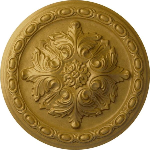 Ekena Millwork 11-3/8 in. x 2 in. Acanthus Urethane Ceiling Medallion, Pharaohs Gold