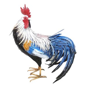 28 in. Tall Iron Painted Rooster "Brooks"