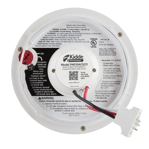 Kidde Hardwire Smoke & Carbon Monoxide Detector w/ Wire-Free Voice Interconnect 