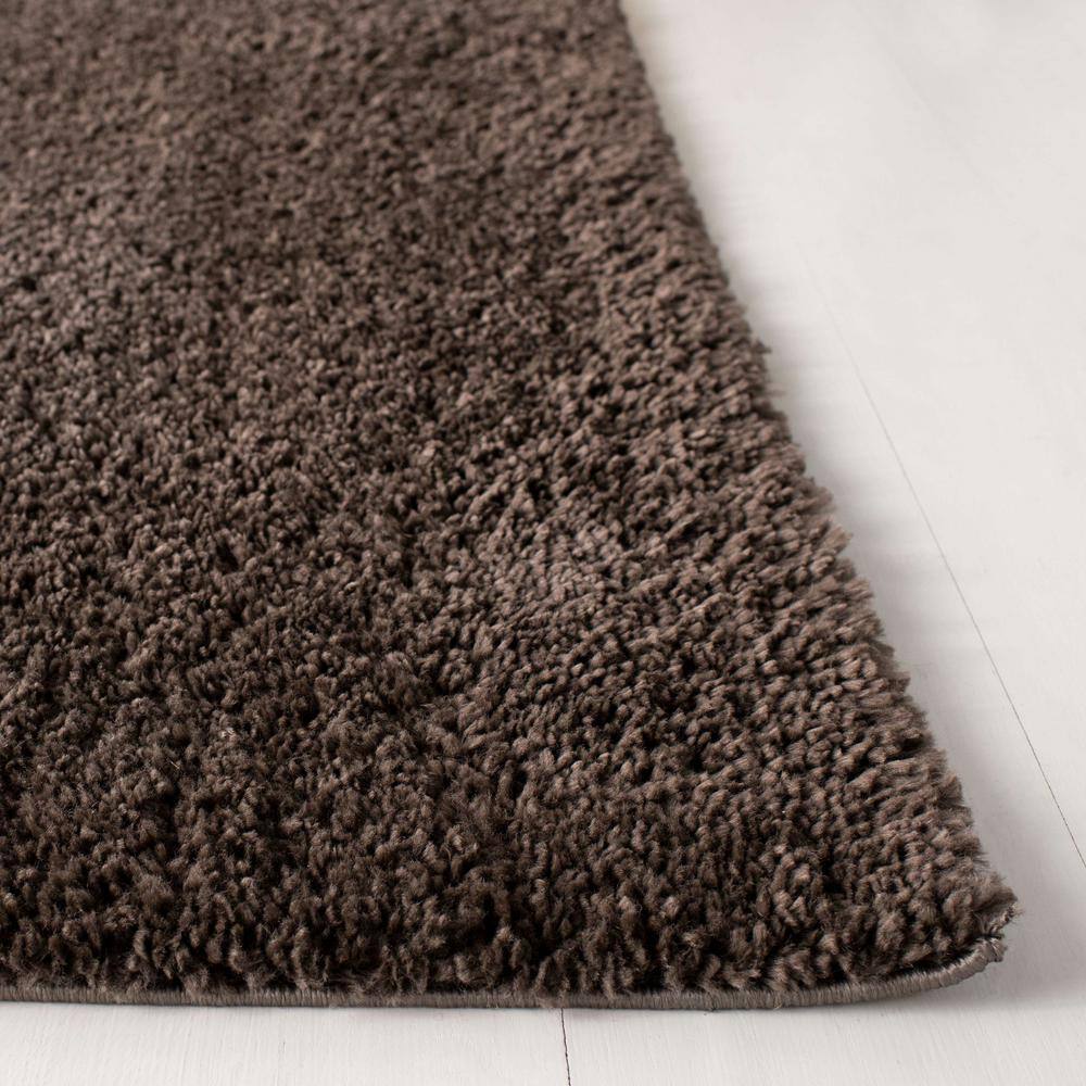 Cozy Comfort Brown 3' Square Synthetic Shag Area Rug