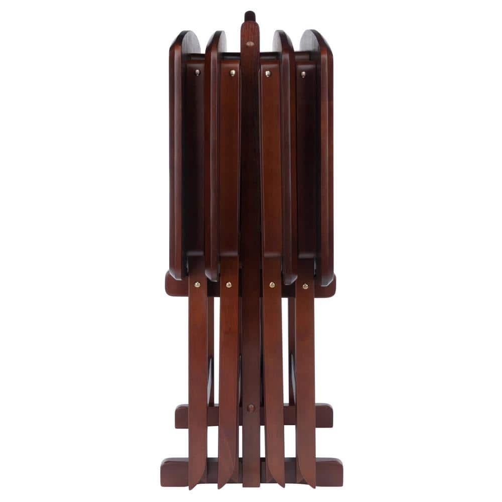 Winsome Oversized Walnut Snack Table Set, 5-Piece