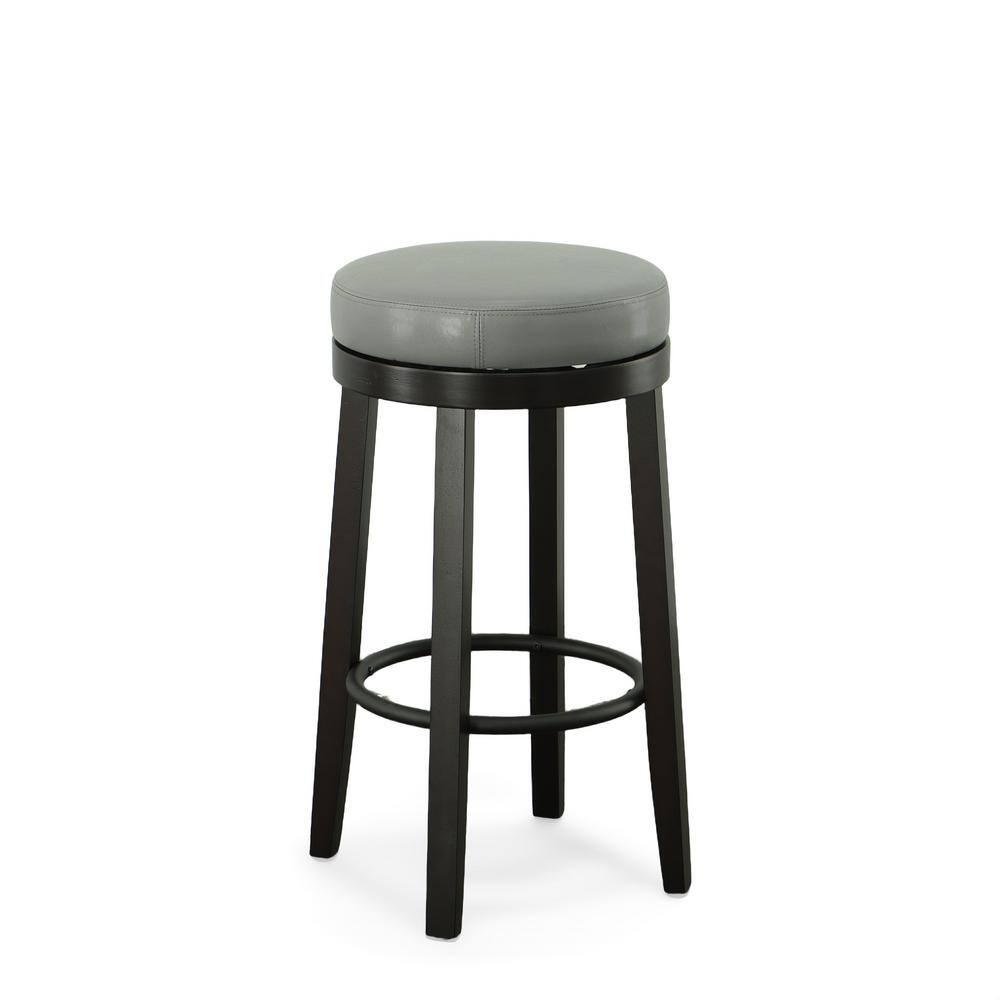 Rustic Farmhouse Swivel 30" Bar Stool in Gray and Espresso, Set of 2