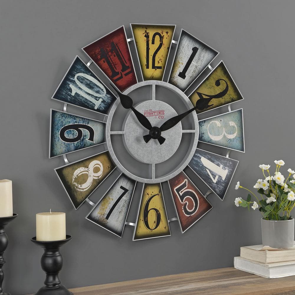 FirsTime & Co. 24 in. Numeral Windmill Wall Clock 99681 The Home Depot