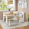 Dwell Home Inc Bristol Solid Wood Corner Dining Set Natural/White DT-C-CH-NW-YN