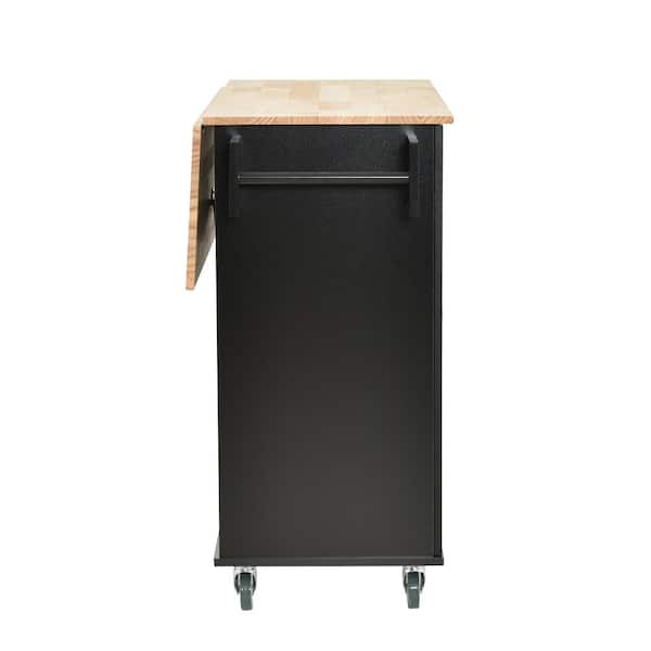 Nestfair Black Modern Kitchen Island with Storage Cabinet and Two Locking  Wheels CKK6670B - The Home Depot