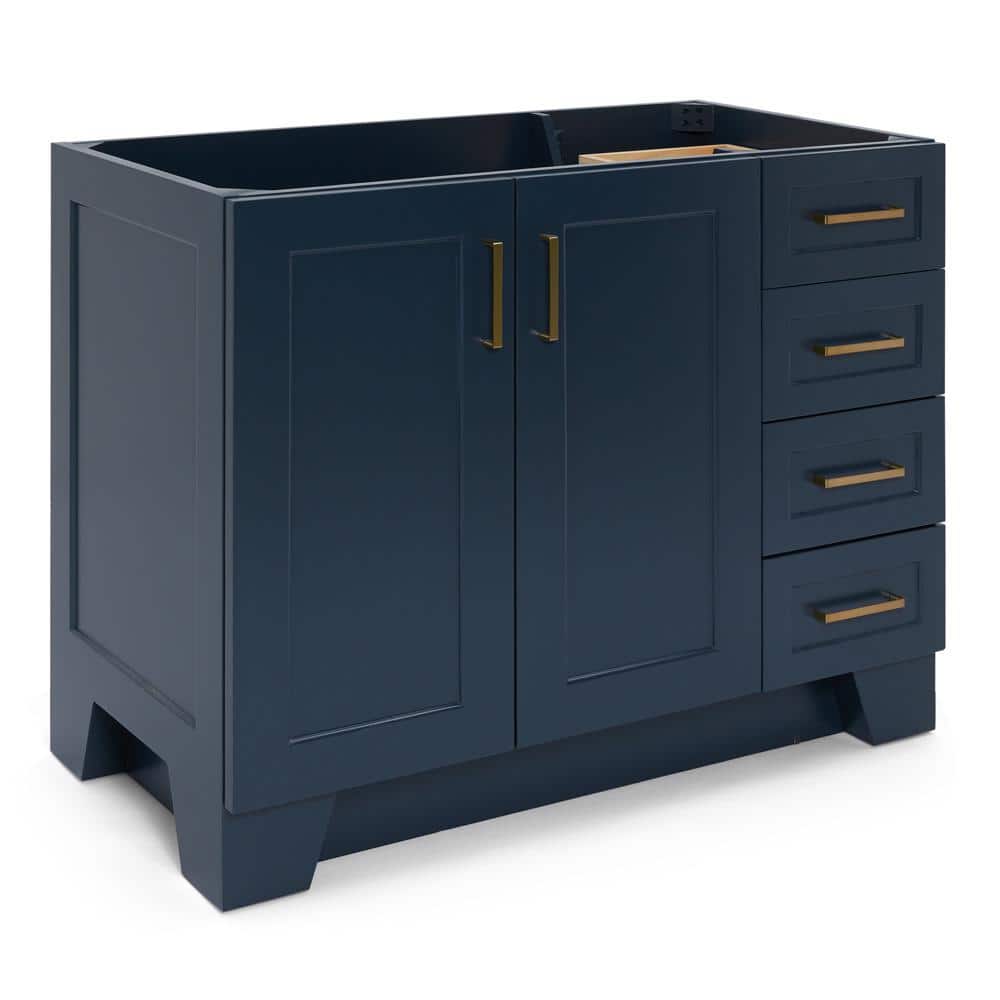 Midnight Blue Wood Freestanding Single Bathroom Vanity Base