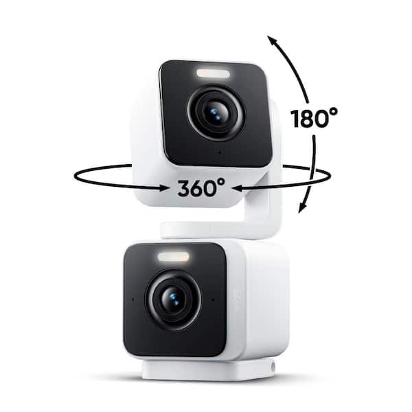 Pan Cam Duo, Dual Cam Indoor/Outdoor, Plug-in 2K Security Camera with Pan/Tilt/Zoom, Color Night Vision, and Spotlight