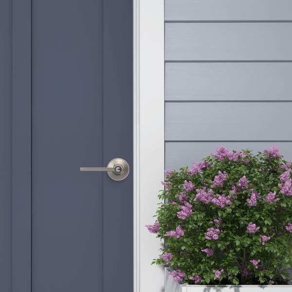 エンジェル Schlage Home Essentials Hendrix Satin Nickel Keyed Entry Door