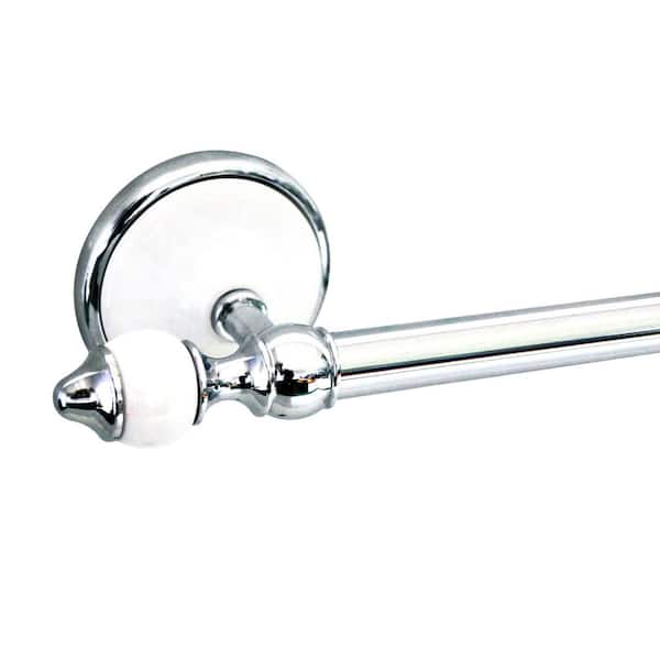 MODONA ARORA 24 in. Towel Bar in White Porcelain and Polished Chrome