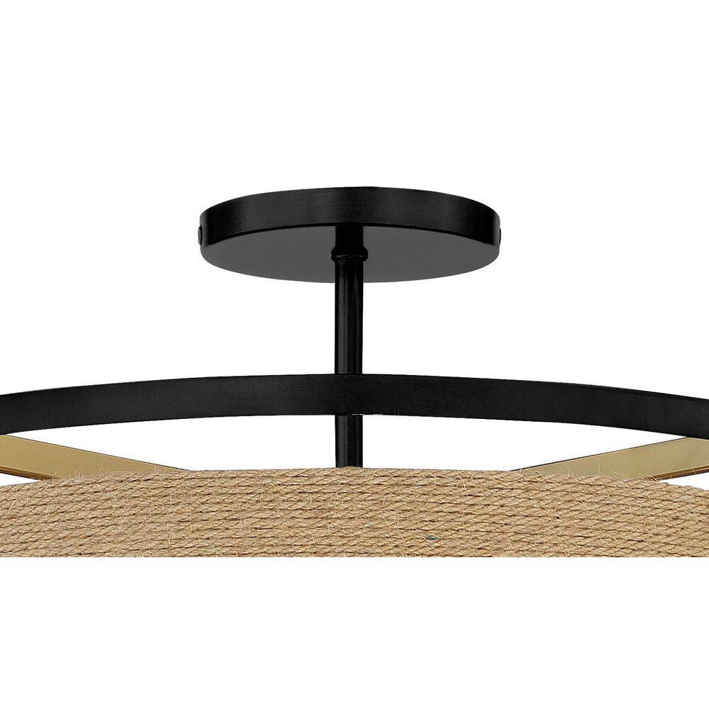 Windward Passage 4-Light Coal and Soft Brass Drum Ceiling Light
