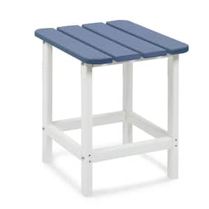 18 in. Navy Blue Outdoor Square Side Table Patio End Table