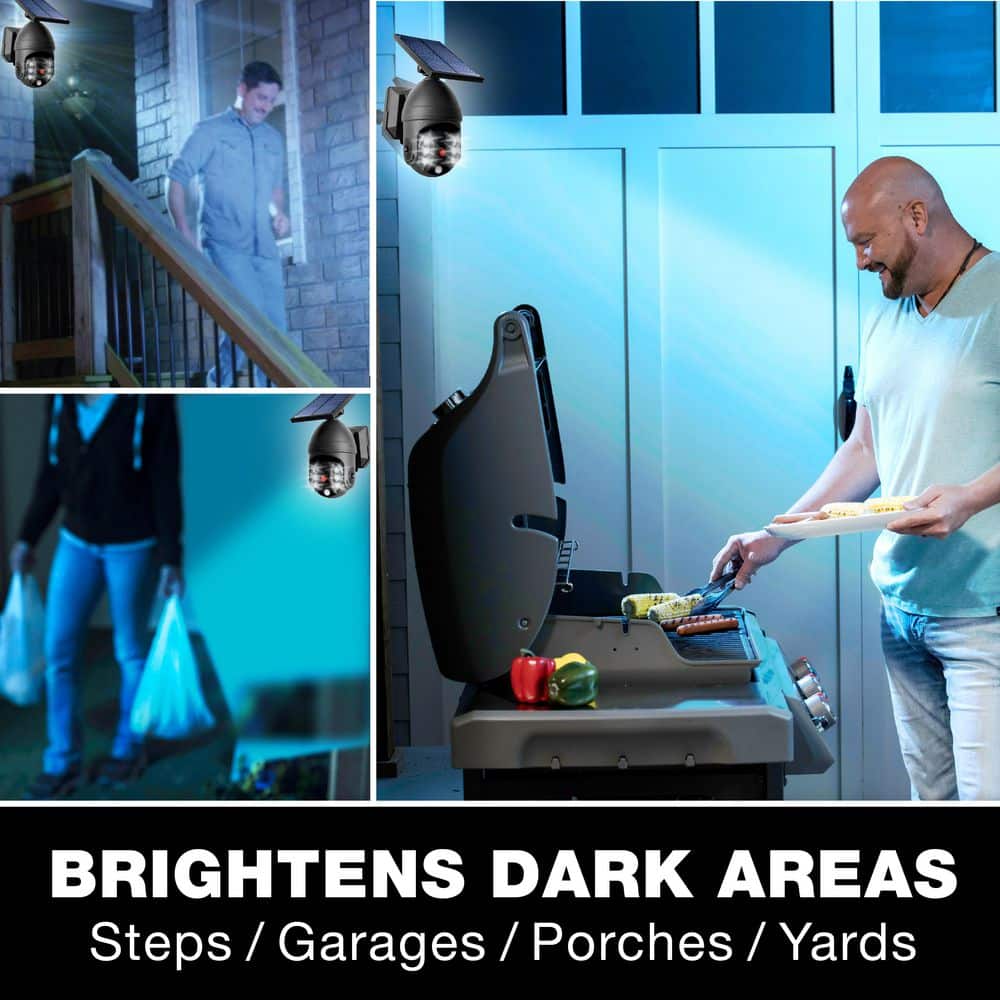 Bell & Howell Black Solar Powered Motion-Sensing LED Security Spotlight