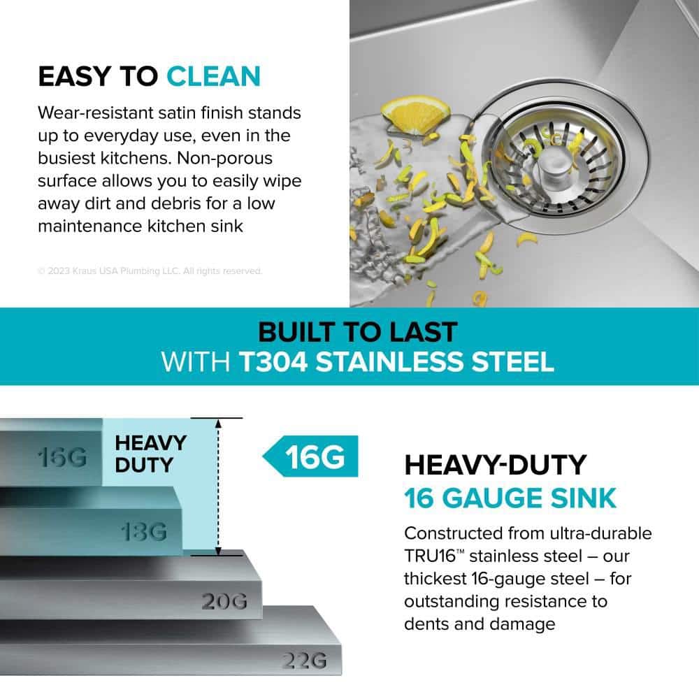 Kore 32-Inch Stainless Steel Undermount Workstation Kitchen Sink with Accessories
