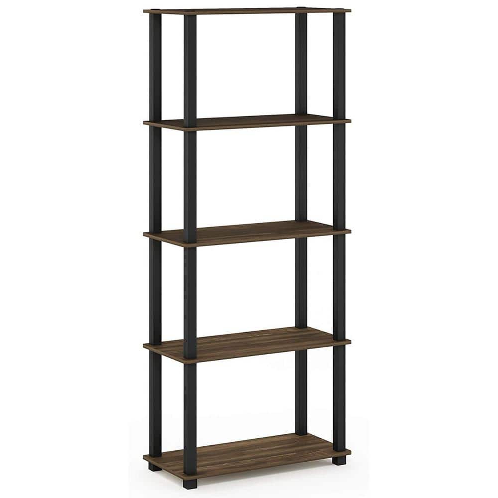 Dark Walnut 5-Tier Heavy Duty Wood Garage Storage Shelving Unit (23.6 in. W