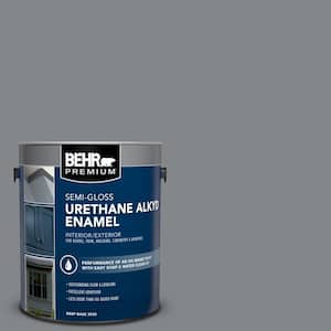 1 gal. #N500-5 Magnetic Gray color Urethane Alkyd Semi-Gloss Enamel Interior/Exterior Paint