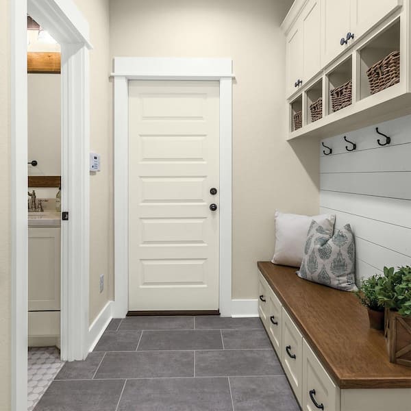Glidden Premium 5 gal. PPG1024-1 Off White Semi-Gloss