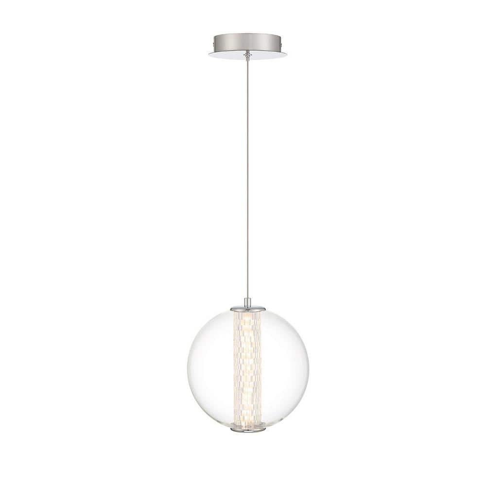 Atomo Chrome LED Mini Pendant with Clear Glass Globe
