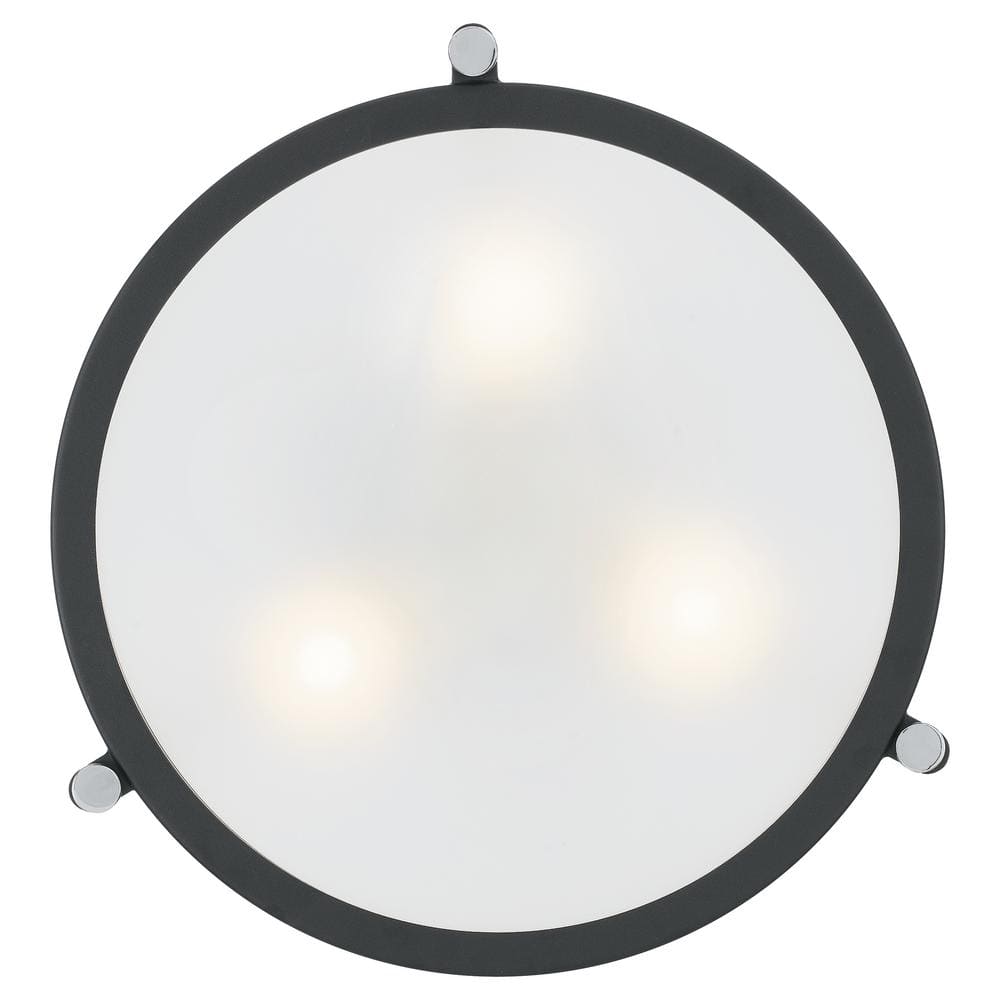 Earth Black Drum Semi-Flush Mount Ceiling Light