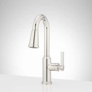 Greyfield Single Handle Bar Faucet Deckplate included in Polished Nickel