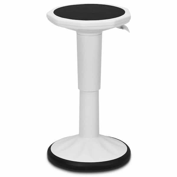 ANGELES HOME White PP Adjustable-Height Wobble Chair Active Learning Stool for Office Stand Up Desk