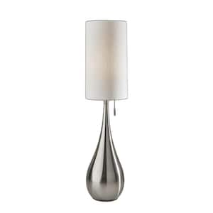 34.5 in. Silver Standard Light Bulb Bedside Table Lamp