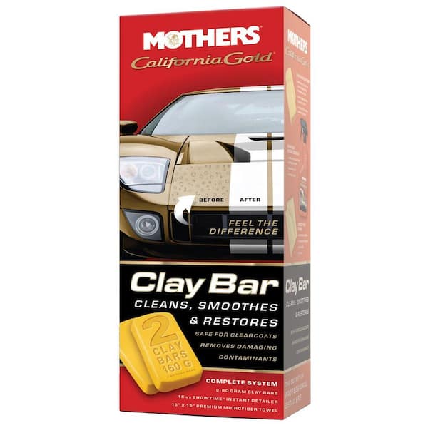 Mothers California Gold Clay Bar System for Car Detailing, Kit Includes  Detailer, 3 Clay Bars, and Microfiber Towel (07240)
