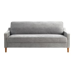 Stanford 76 in. Square Arm Woven Rectangular Sofa in Gray