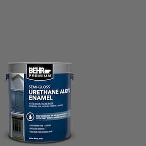 1 gal. #AE-48 Machine Gray Urethane Alkyd Semi-Gloss Enamel Interior/Exterior Paint