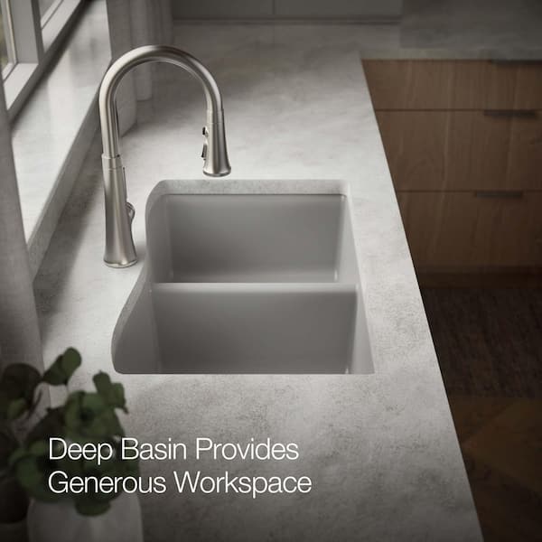 KOHLER Kennon Neoroc Matte Grey Granite Composite 33 in. 1-Hole