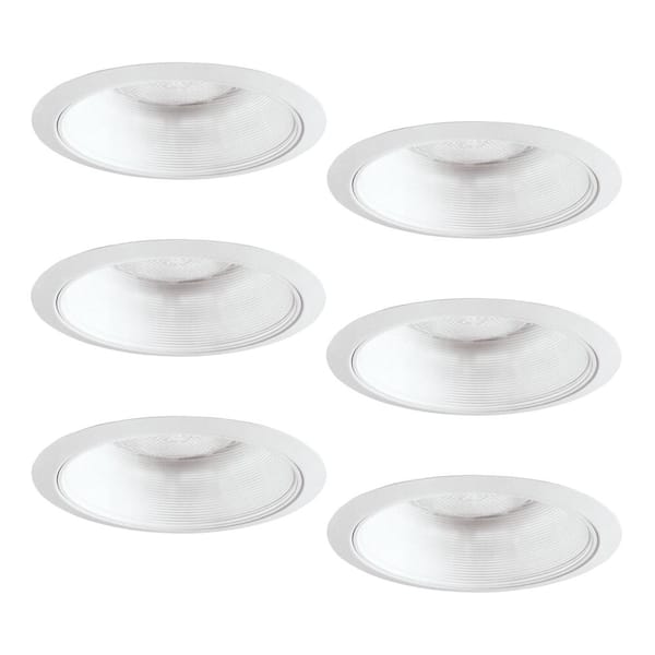 HALO 310 Series 6 in. White Recessed Ceiling Light Fixture Trim with Coilex Baffle (6-Pack)