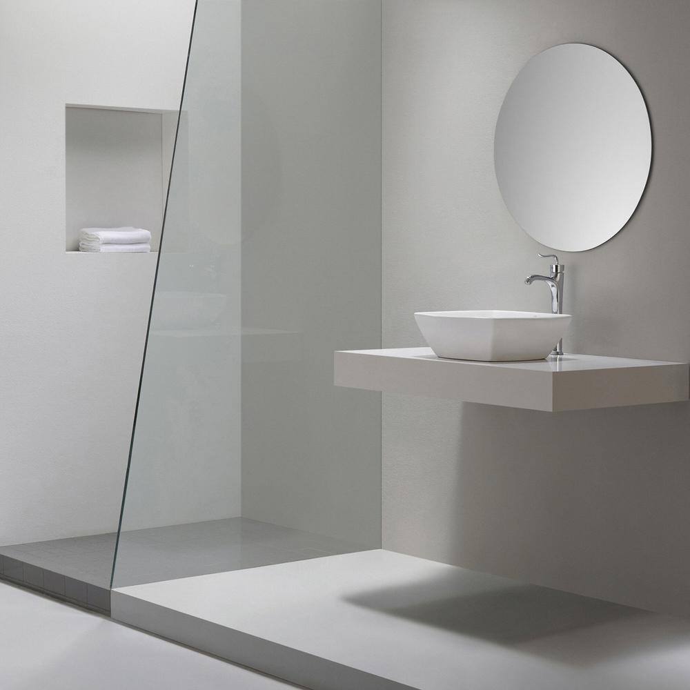 16.5 Inch White Ceramic Square Vessel Sink