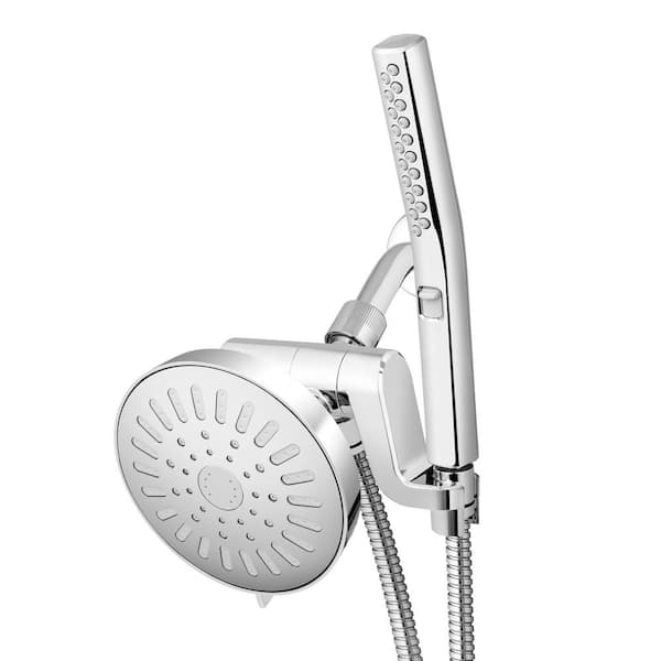 BodyWand 7-Spray Wall Mount Dual Fixed and Handheld Shower Head 1.8 GPM in Chrome