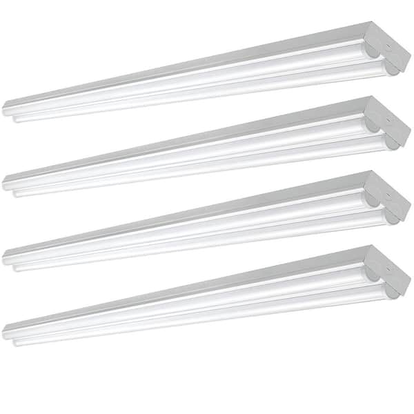 ETi 8 ft. Linear White LED Garage Strip Light Fixture 9000 Lumens 120V Hardwire 4000K Bright White Row Mount Option (4-Pack)