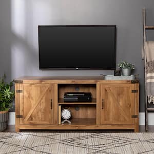 Barnwood Collection 58 in. Barnwood 2-Door TV Stand fits TV up to 60 in. with Adjustable Shelf