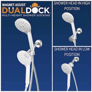 8-Spray Wall Mount Magnet Assist Multi Height Handheld Shower Head 1.8 GPM in Chrome