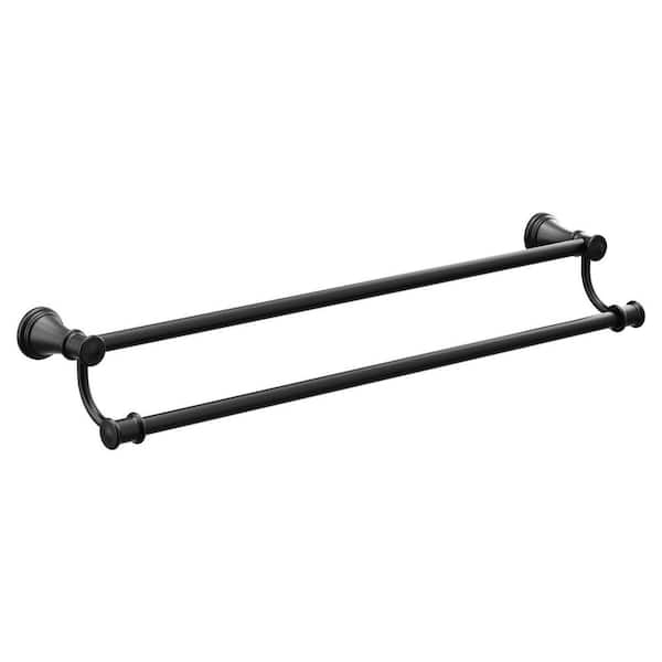 Belfield 24 in. Wall Mounted Double Towel Bar in Matte Black