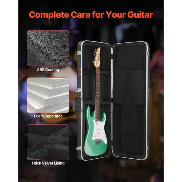 VEVOR Electric Guitar Hard Case 39in. Black Briefcase ABS